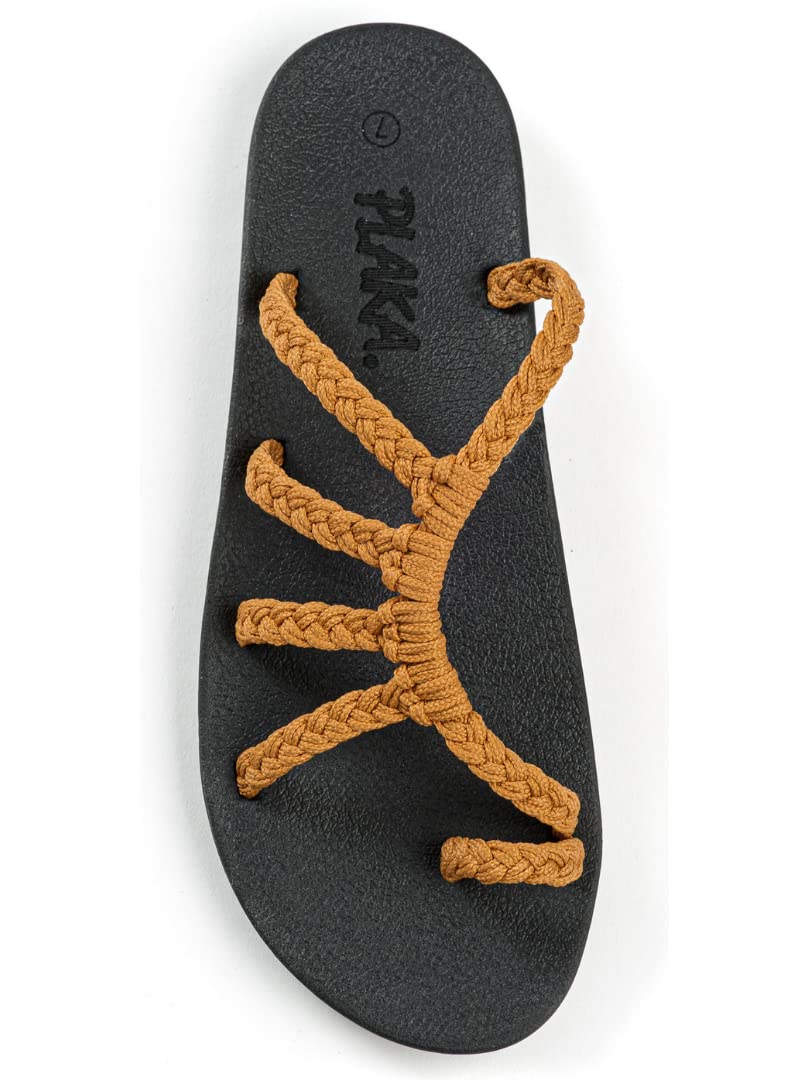 Plaka Relief Flip Flops for Women with Arch Support | Comfy Sandals for Women | Perfect for the Beach, Long Walks or Poolside | Reduces Heel & Back Pain | Yellow | Size 7 - Image 1